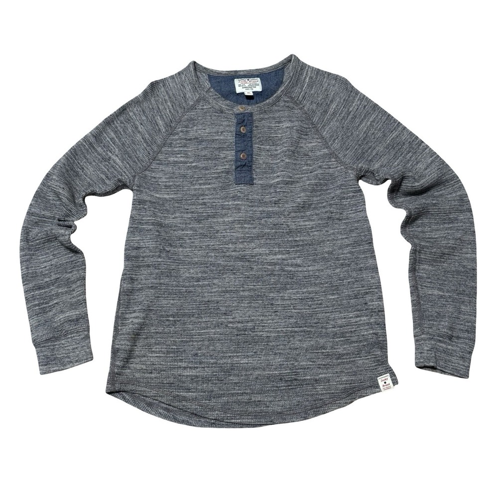 Lucky Brand Lived In Henley Shirt Men's Medium‎ Gray Cotton Long Sleeve 19 x 27